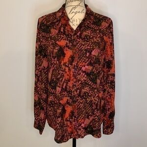Beach Lunch Lounge ‘Alanna’ button front print shirt M